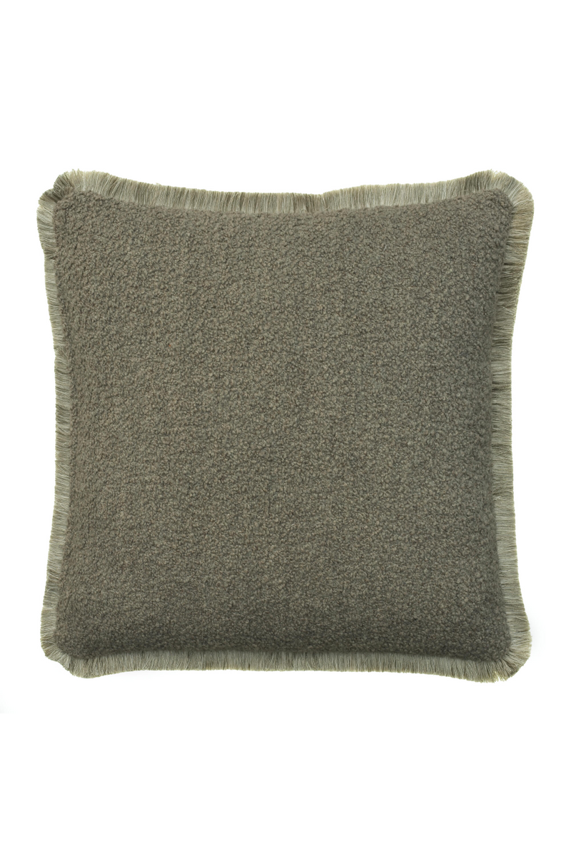 Bouclé Cushion With Fringes | Andrew Martin Fleece | Oroatrade.com