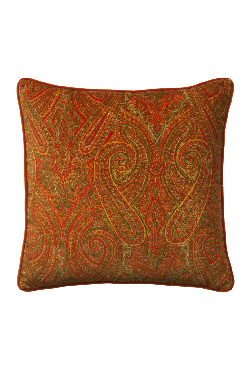 Red Paisley Patterned Cushion | Andrew Martin Bonfire | Oroatrade.com