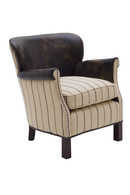 Brown Stripe Leather Armchair | Andrew Martin Harrow | OROATRADE
