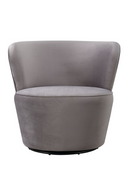 Gray Velvet Curved Swivel Chair | Andrew Martin Dorothy | OROATRADE