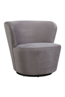Gray Velvet Curved Swivel Chair | Andrew Martin Dorothy | OROATRADE