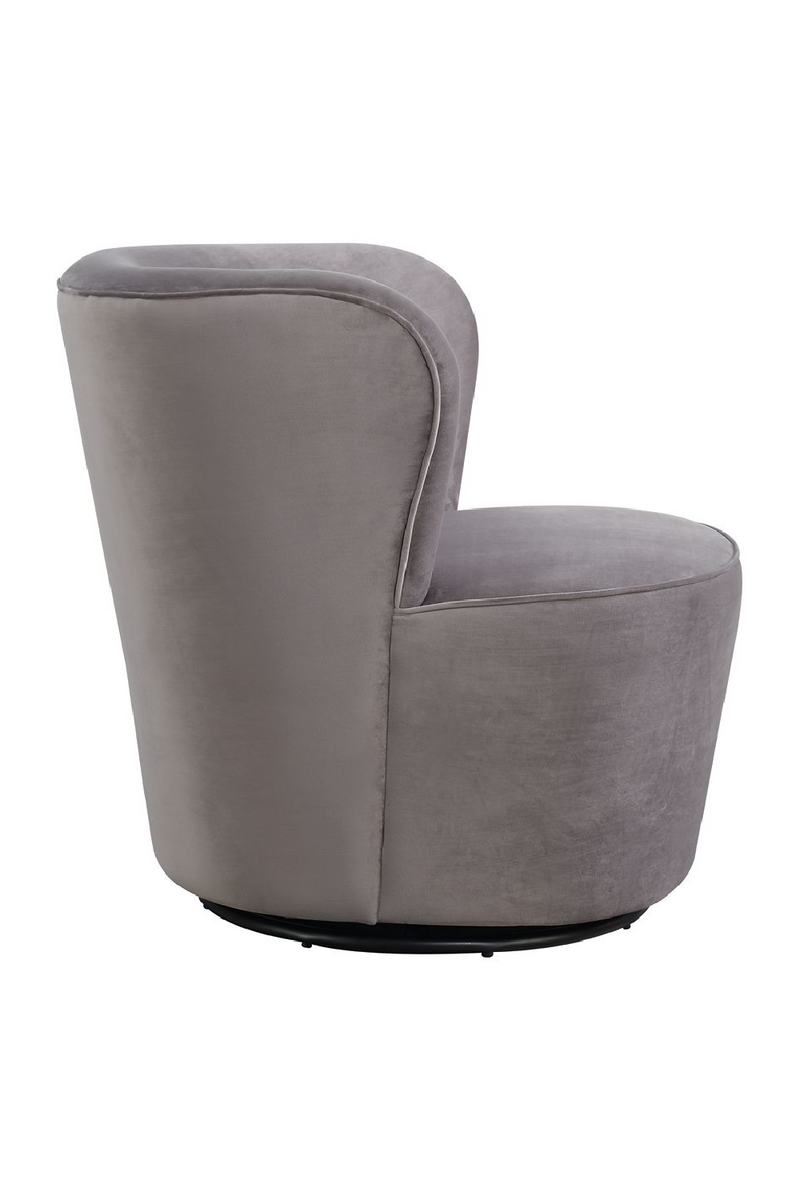 Gray Velvet Curved Swivel Chair | Andrew Martin Dorothy | OROATRADE