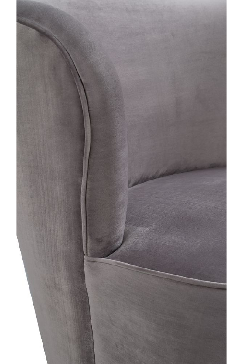 Gray Velvet Curved Swivel Chair | Andrew Martin Dorothy | OROATRADE