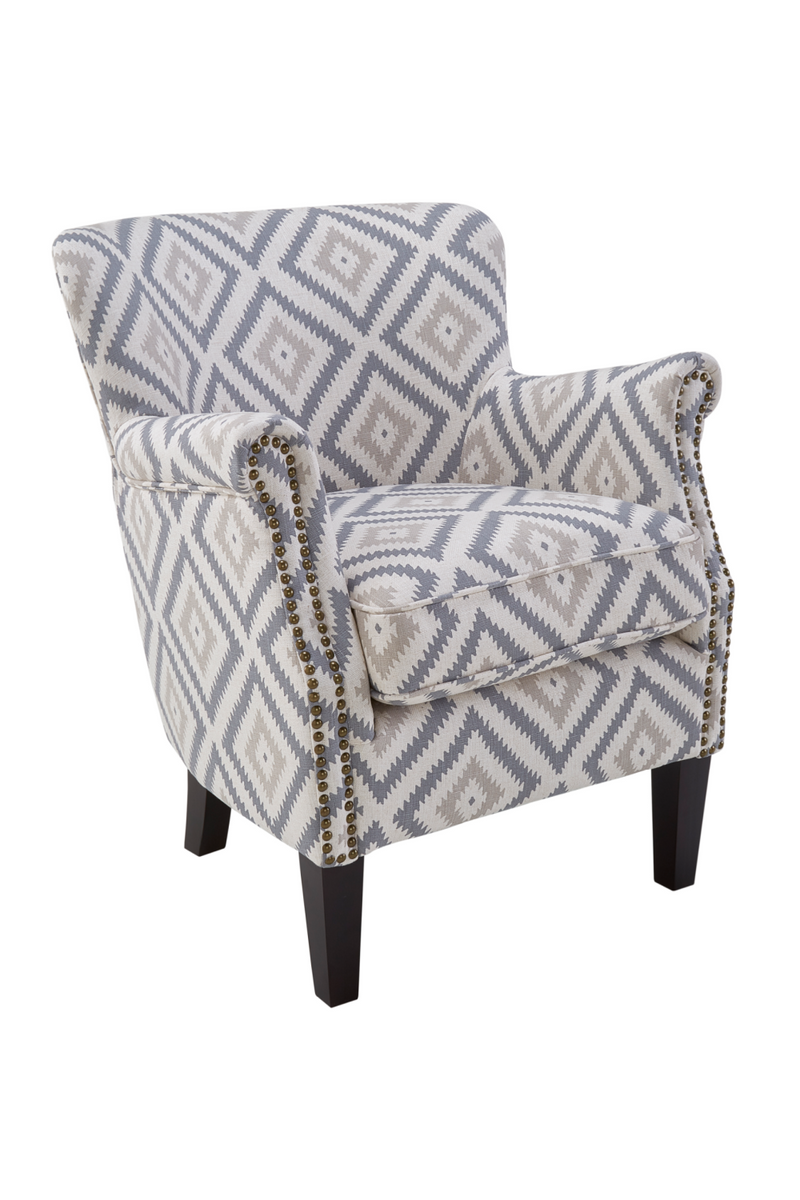Gray Geometric Upholstered Accent Armchair | Andrew Martin | OROATRADE