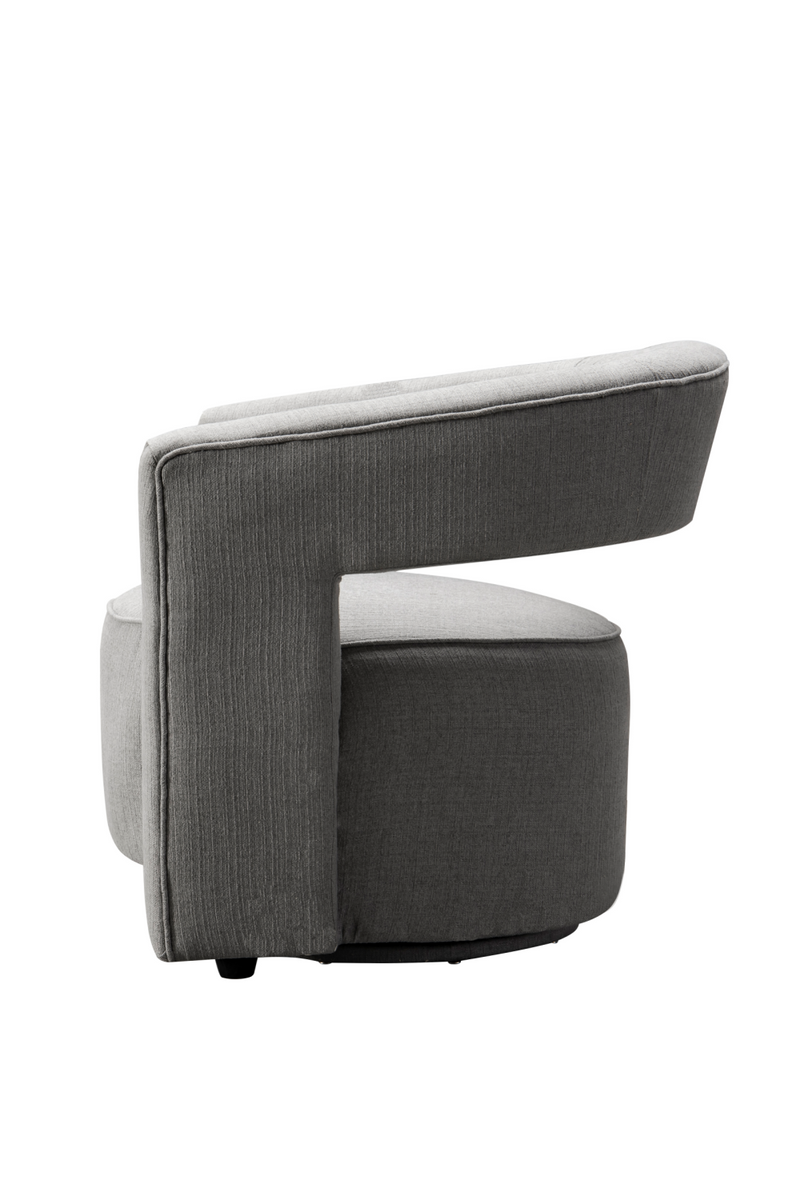 Gray Weave Pouf Swivel Chair | Andrew Martin Madison | OROATRADE
