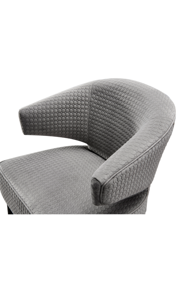 Gray Velvet Upholstered Accent Armchair | Andrew Martin Eaves | OROATRADE