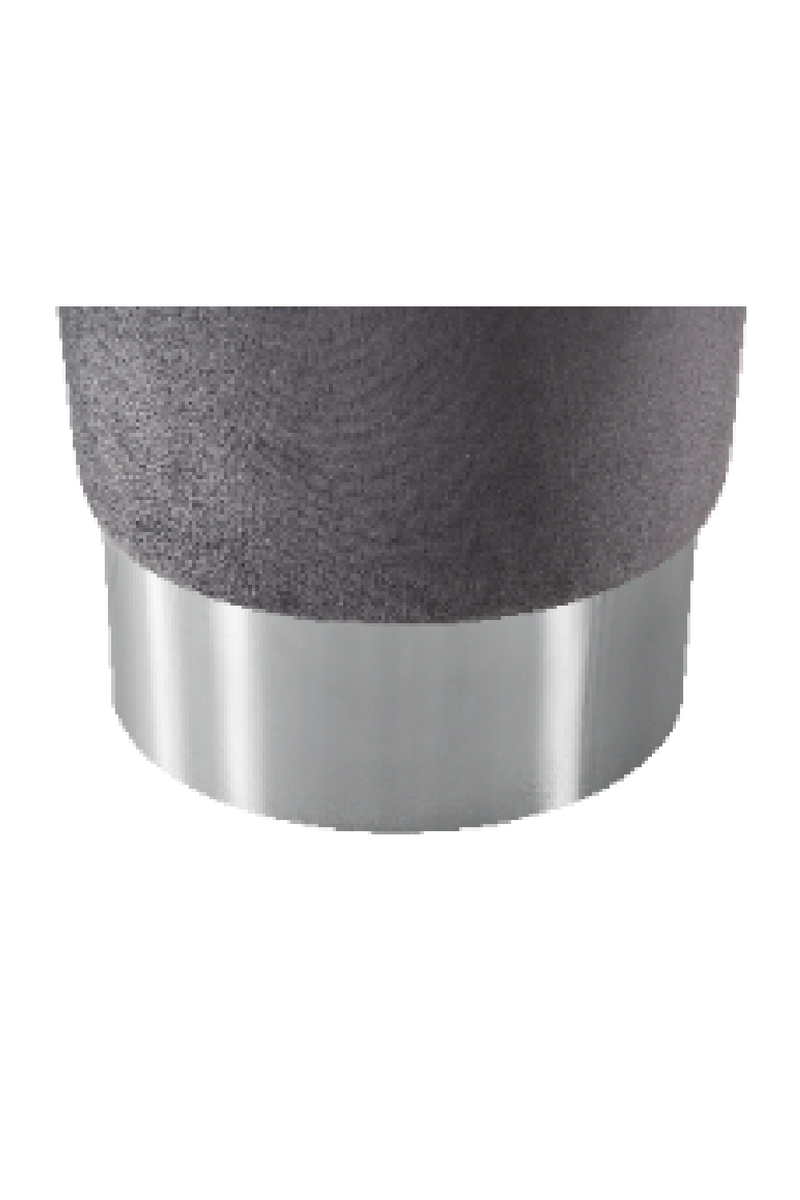 Gray Velvet with Silver Base Stool | Andrew Martin Chandler | OROATRADE