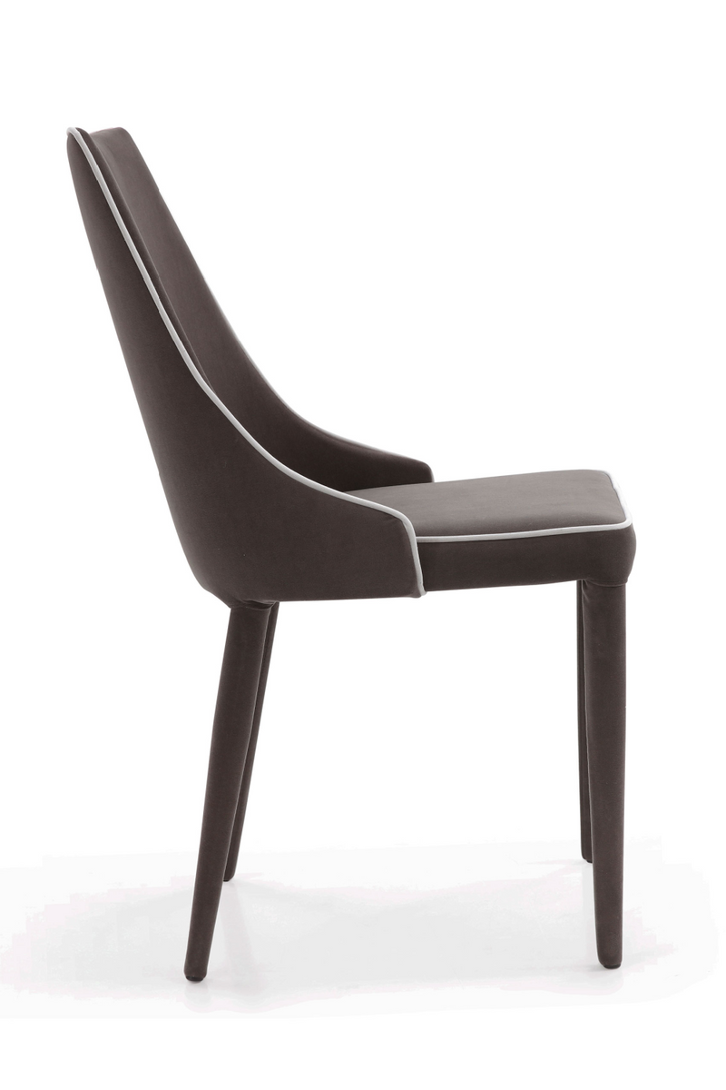 Charcoal Gray Velvet Armless Dining Chair | Andrew Martin Saber | OROATRADE