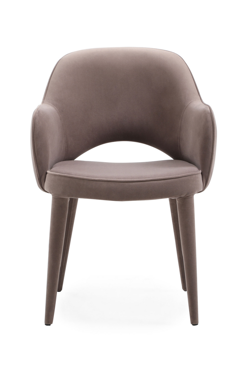 Gray Velvet Cut-Out Back Dining Chair | Andrew Martin Xanthe | OROATRADE