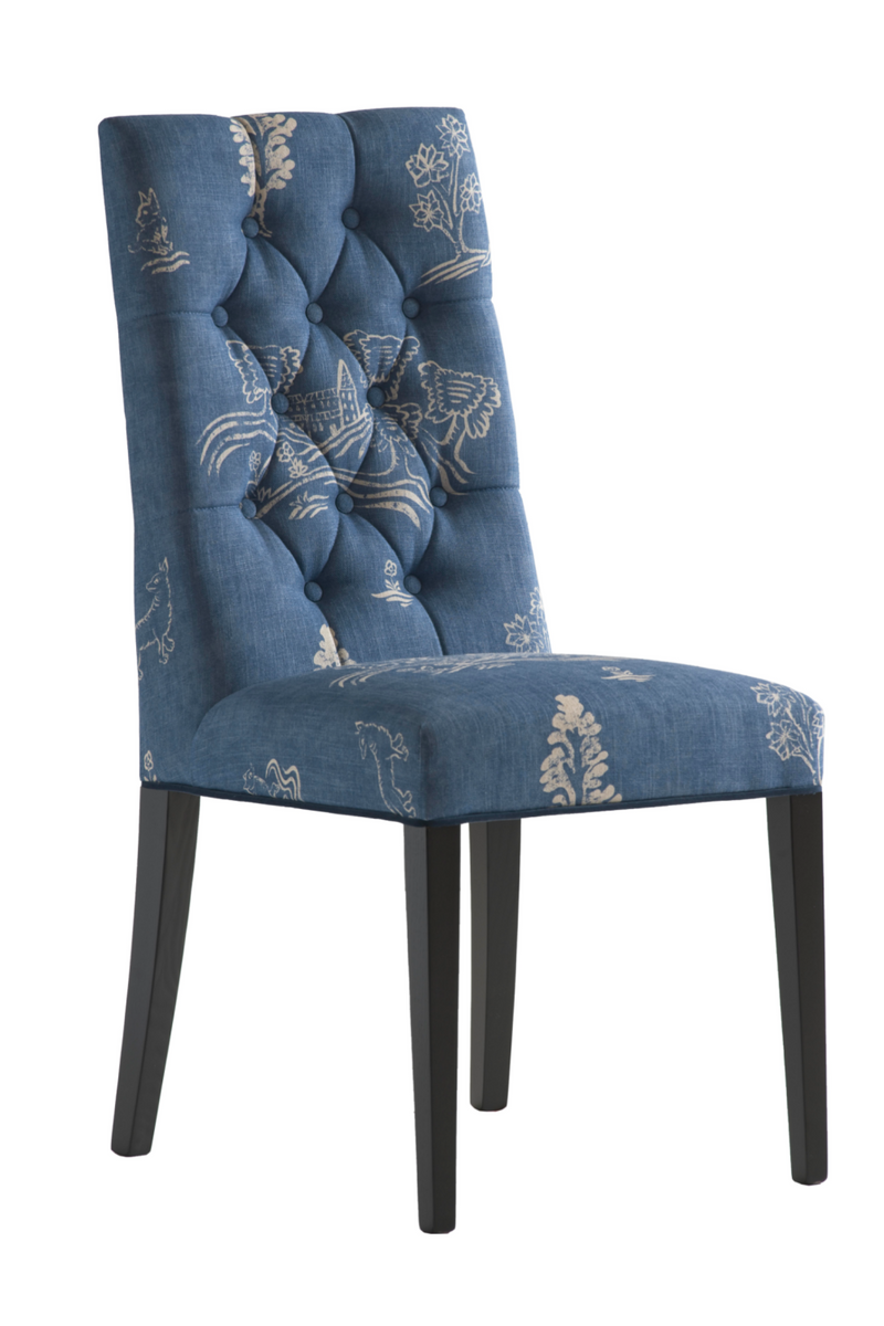 Blue Tufted Folkloric Dining Chair | Andrew Martin Darlington | OROATRADE
