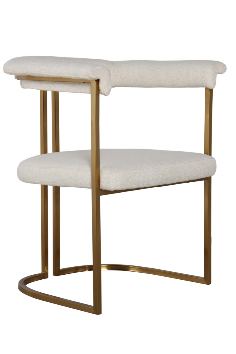 White Upholstered Armchair in Metallic Frame | Andrew Martin | OROATRADE