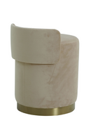 Round Taupe Velvet Upholstered Stool | Andrew Martin Otis | OROATRADE