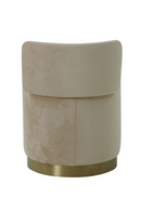 Round Taupe Velvet Upholstered Stool | Andrew Martin Otis | OROATRADE