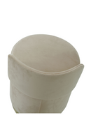 Round Taupe Velvet Upholstered Stool | Andrew Martin Otis | OROATRADE