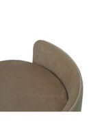 Round Taupe Velvet Upholstered Stool | Andrew Martin Otis | OROATRADE
