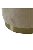 Round Taupe Velvet Upholstered Stool | Andrew Martin Otis | OROATRADE