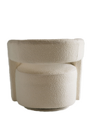 White Bouclé Sculptural Swivel Chair | Andrew Martin Madison | OROATRADE