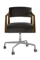 Gray Velvet Swivel Office Chair | Andrew Martin Theo | Oroatrade.com