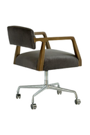 Gray Velvet Swivel Office Chair | Andrew Martin Theo | Oroatrade.com
