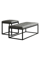 Gray Velvet Buttoned Ottoman | Andrew Martin Romeo | Oroatrade.com