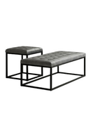 Gray Velvet Buttoned Ottoman | Andrew Martin Elio | Oroatrade.com