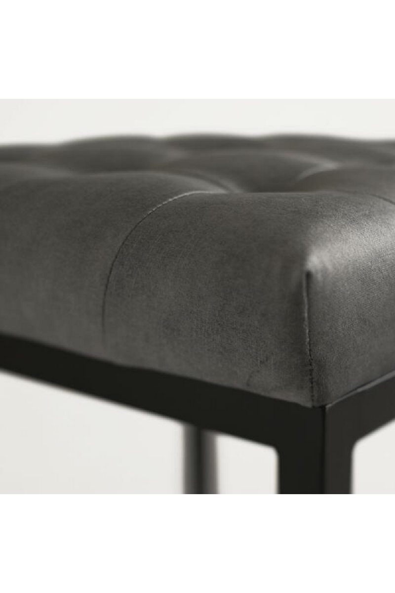 Gray Velvet Buttoned Ottoman | Andrew Martin Elio | Oroatrade.com