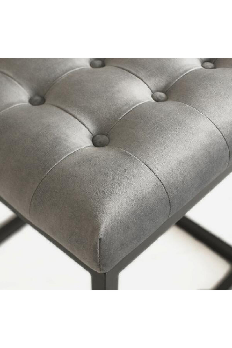 Gray Velvet Buttoned Ottoman | Andrew Martin Elio | Oroatrade.com