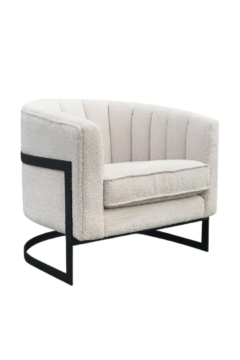 White Bouclé Modern Armchair | Andrew Martin Apollo | Oroatrade.com