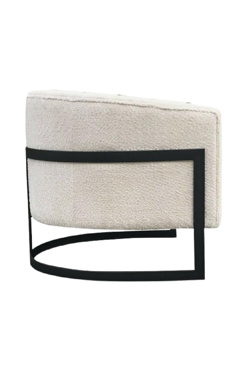 White Bouclé Modern Armchair | Andrew Martin Apollo | Oroatrade.com