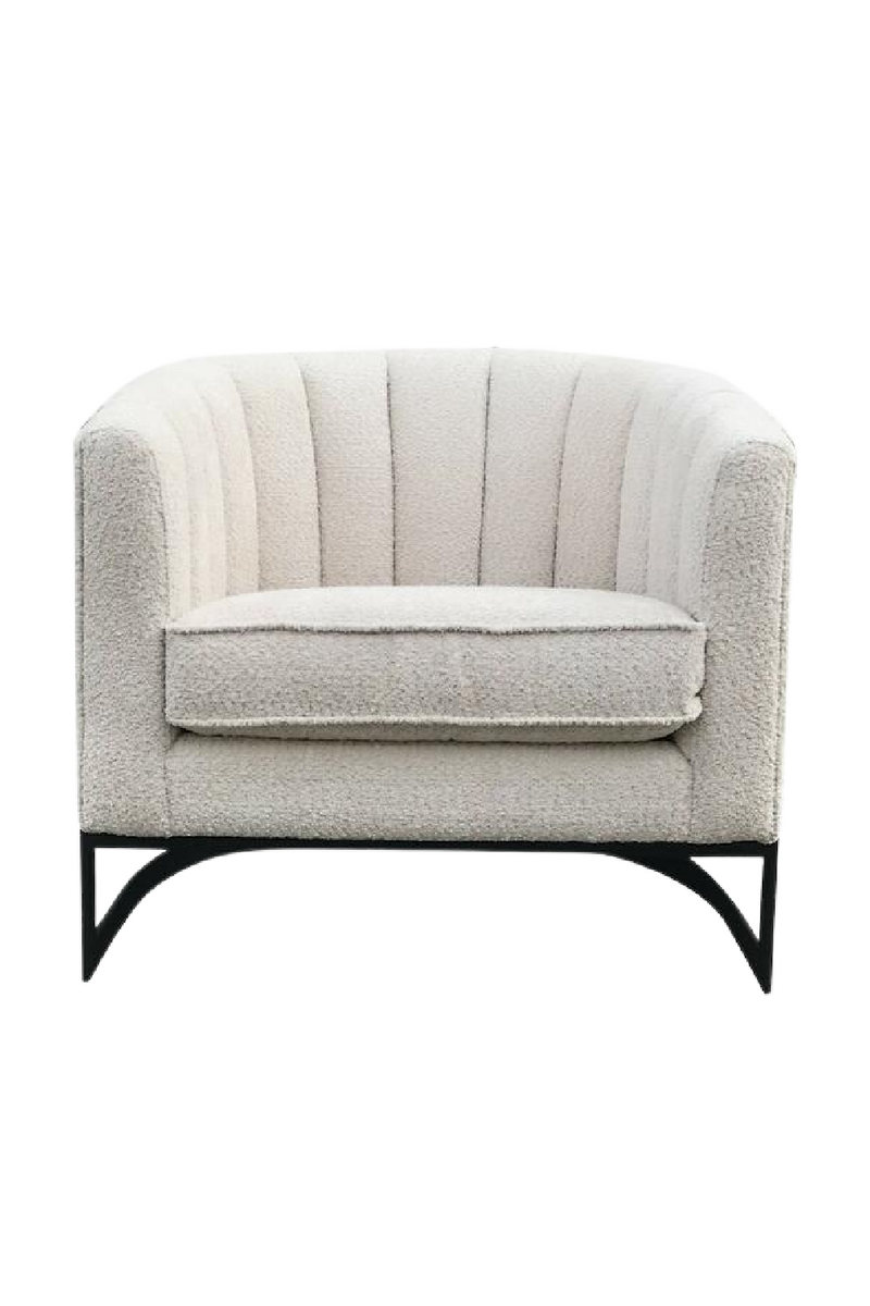 White Bouclé Modern Armchair | Andrew Martin Apollo | Oroatrade.com