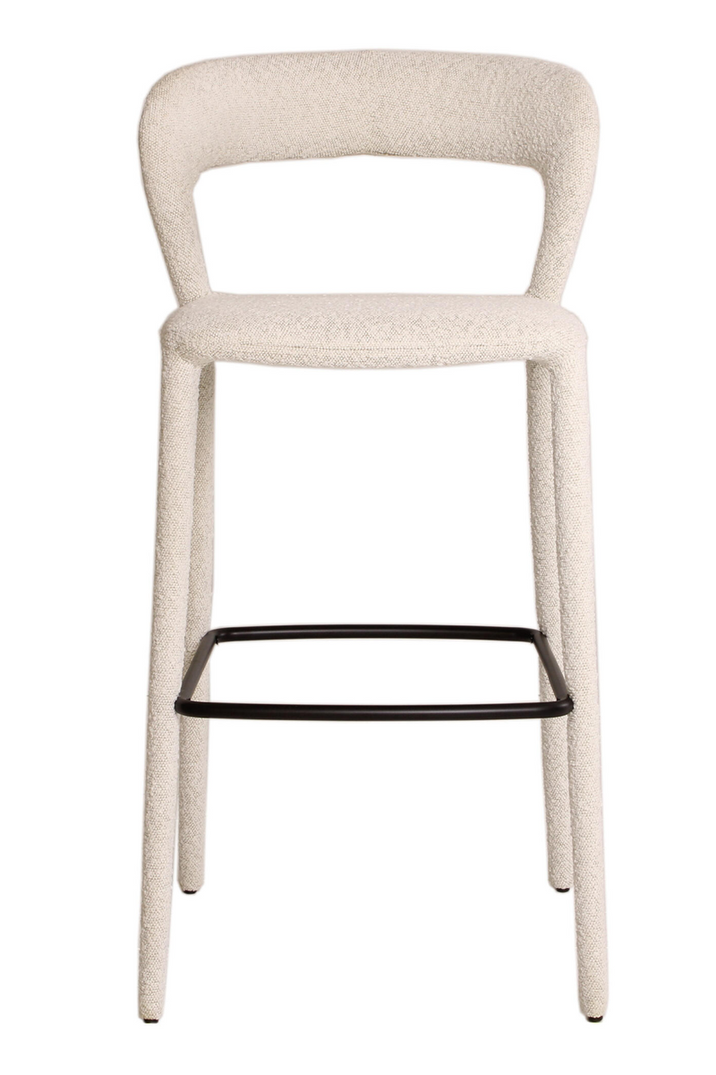 Off-White Bouclé Bar Stool | Andrew Martin Mian | Oroatrade.com