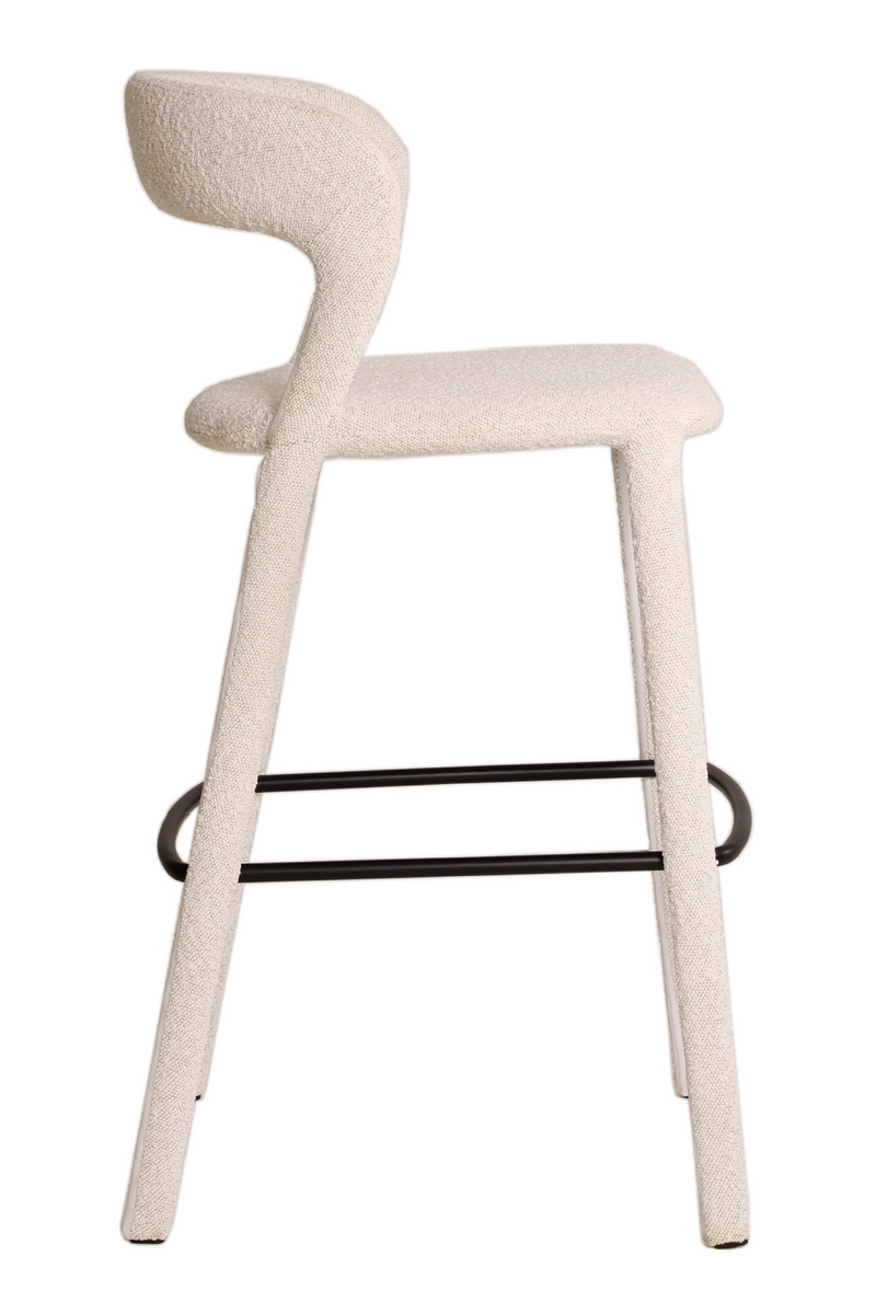 Off-White Bouclé Bar Stool | Andrew Martin Mian | Oroatrade.com