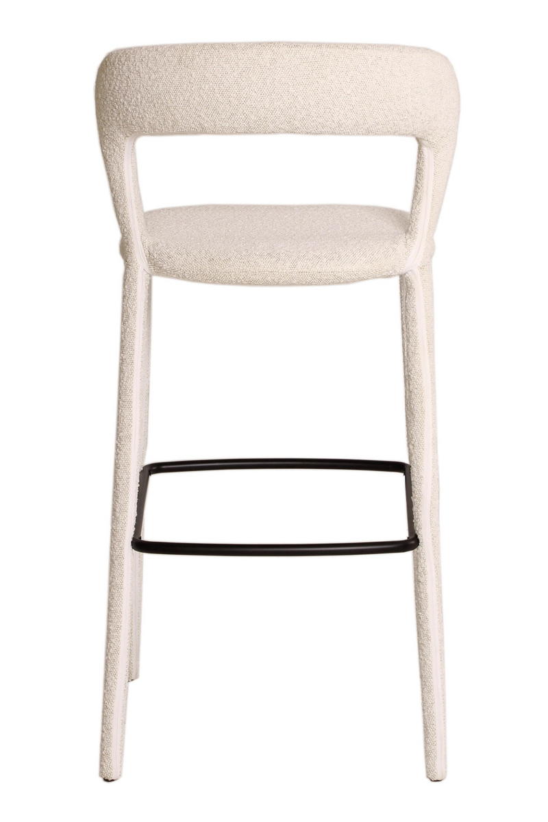 Off-White Bouclé Bar Stool | Andrew Martin Mian | Oroatrade.com