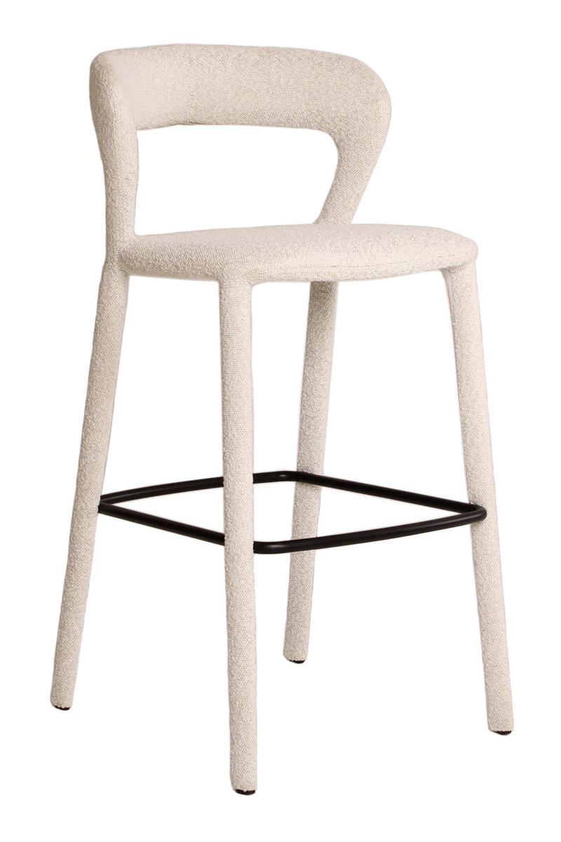 Off-White Bouclé Bar Stool | Andrew Martin Mian | Oroatrade.com