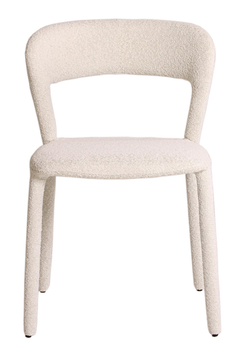 White Bouclé Dining Chair | Andrew Martin Mian | Oroatrade.com