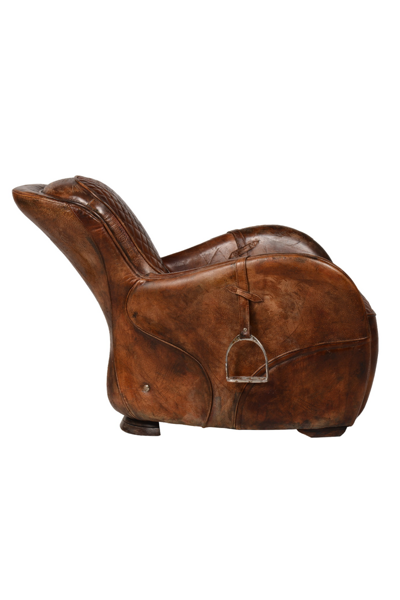 Brown Leather Equestarian Lounge Chair | Andrew Martin Saddle | Oroatrade.com