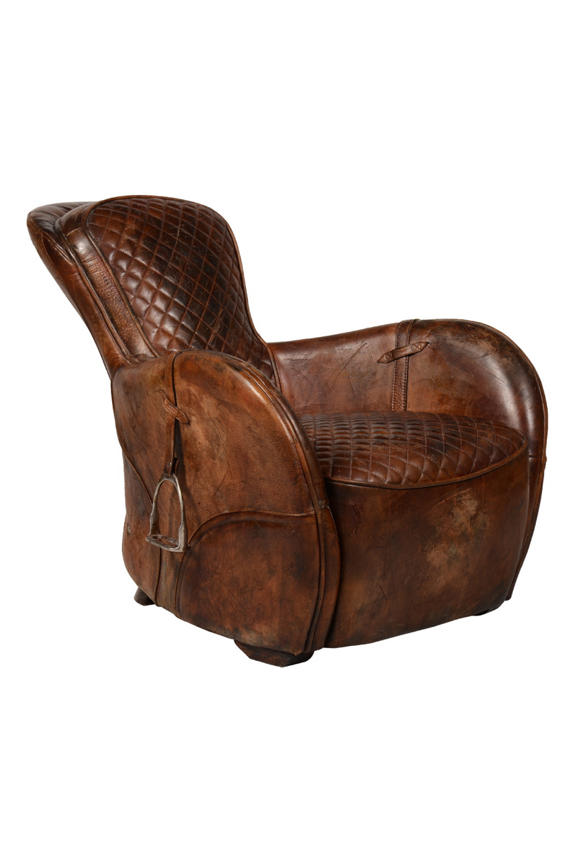 Brown Leather Equestarian Lounge Chair | Andrew Martin Saddle | Oroatrade.com