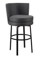 Gray Upholstered Swivel Bar Stool | Andrew Martin Povis | Oroatrade.com