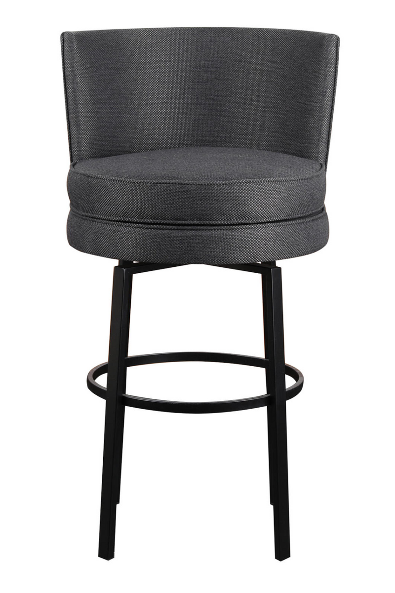 Gray Upholstered Swivel Bar Stool | Andrew Martin Povis | Oroatrade.com