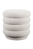 Cream Bouclé Round Ottoman | Andrew Martin Dura | Oroatrade.com