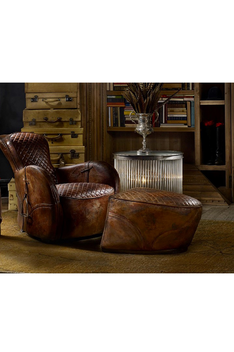 Brown Leather Equestarian Lounge Chair | Andrew Martin Saddle | Oroatrade.com