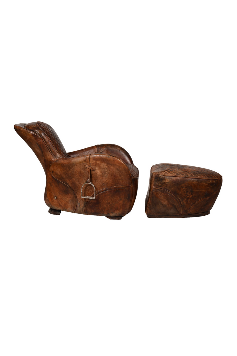 Brown Leather Equestarian Lounge Chair | Andrew Martin Saddle | Oroatrade.com