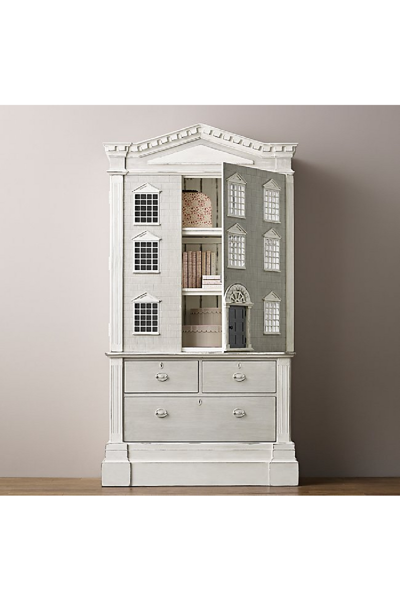Gray Neoclassical Wooden Cabinet | Andrew Martin Dolls House | OROATRADE