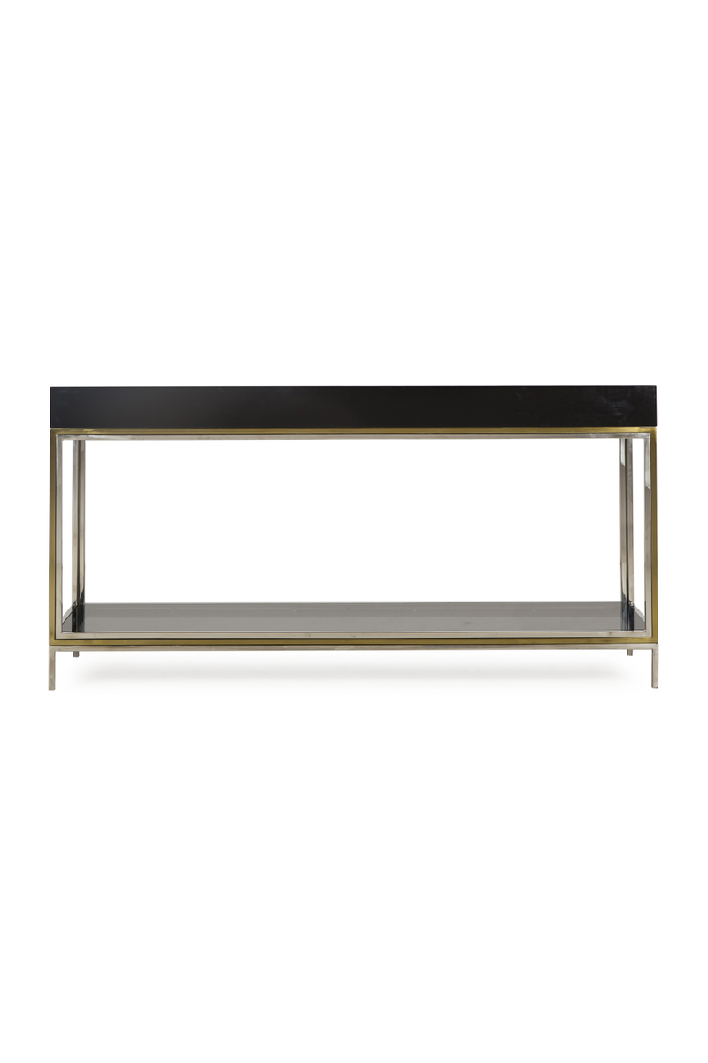 Black Lacquer with Undershelf Console Table | Andrew Martin Harlequin | OROATRADE