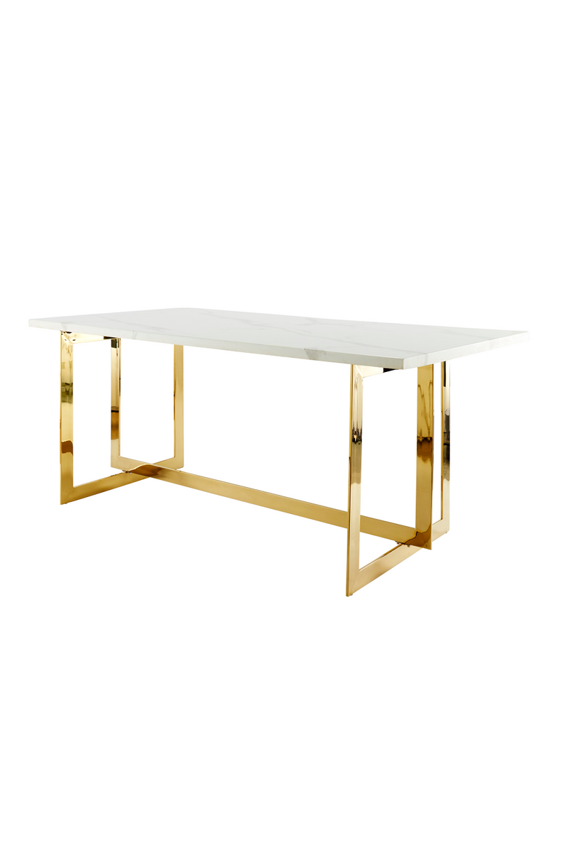 White and Gold Marble Console Table | Andrew Martin Sienna | OROATRADE