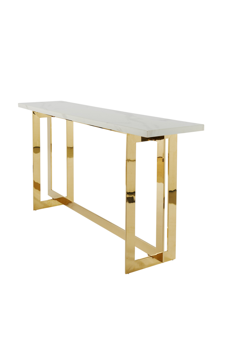 White and Gold Marble Console Table | Andrew Martin Sienna | OROATRADE