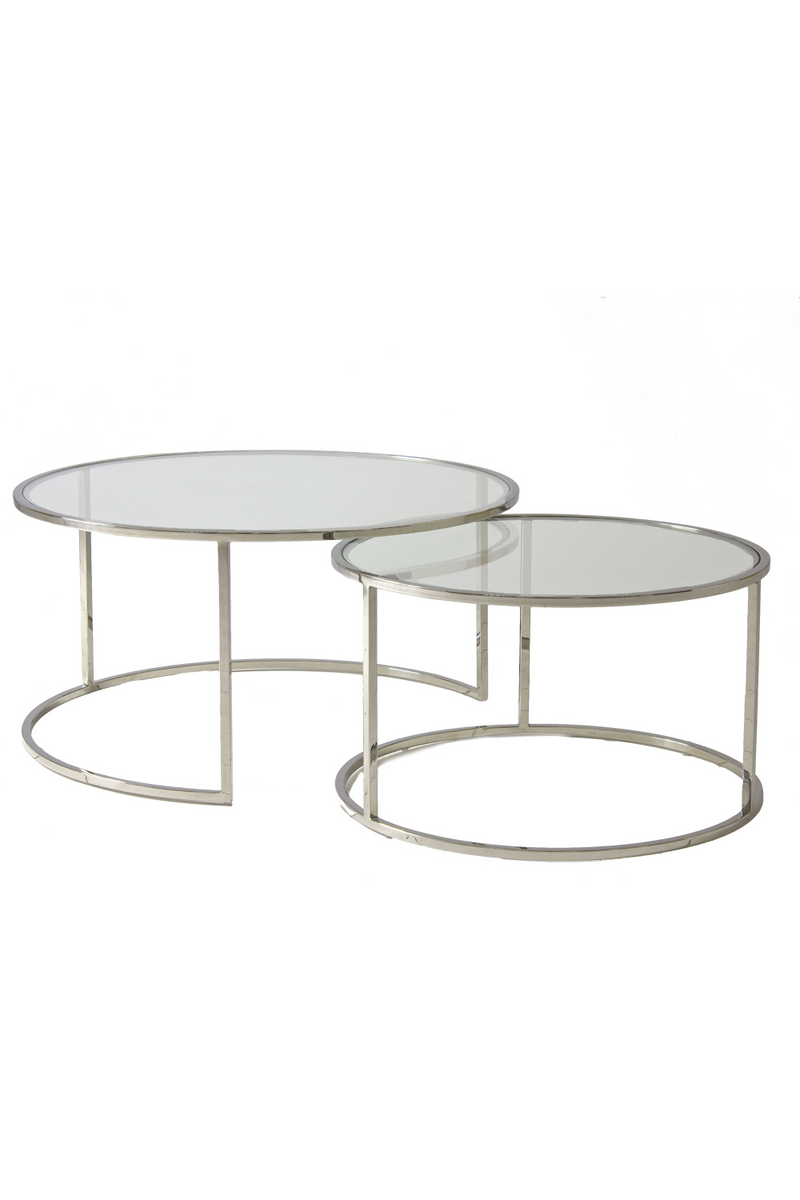 Silver Frame Glass Nested Coffee Tables | Andrew Martin Harlan | OROATRADE