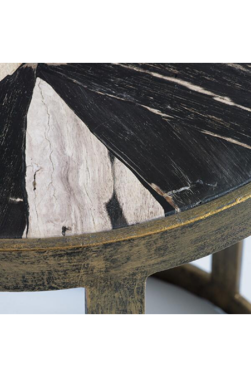 Brass Framed Round Wooden Coffee Table | Andrew Martin | OROATRADETRADE.com