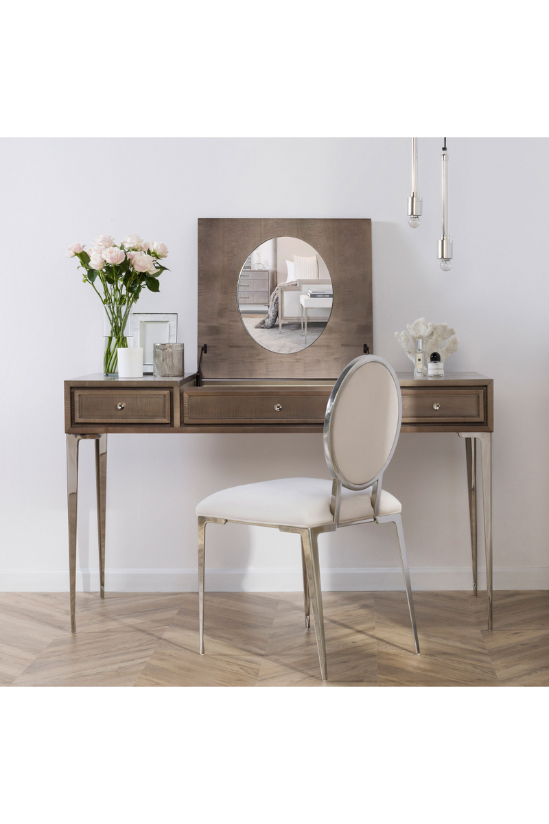 Mink Contemporary Dressing Table with Mirror | Andrew Martin | OROATRADE
