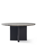 Round Travertine Outdoor Dining Table | Andrew Martin | Oroatrade